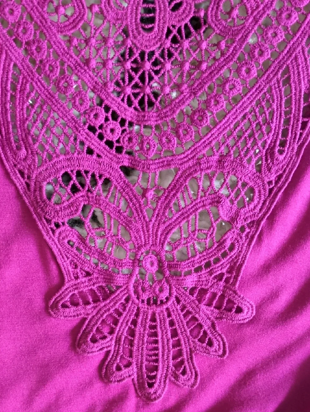 Apt. 9 Open-Front Cardigan Sweater with Lace Back. Size S. Magenta - Picture 5 of 8